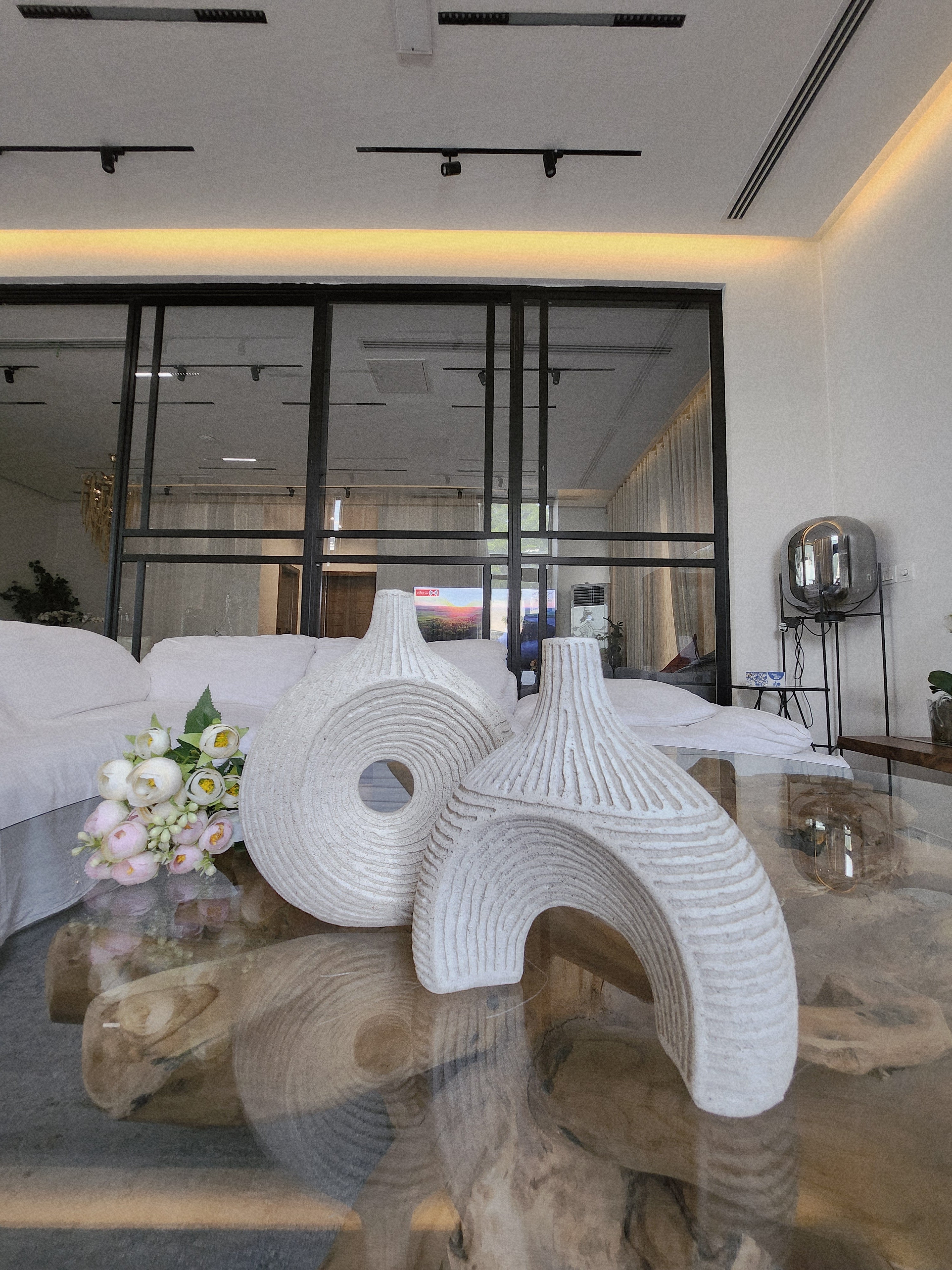 Ripple Texture Ceramic Bud Vase Set