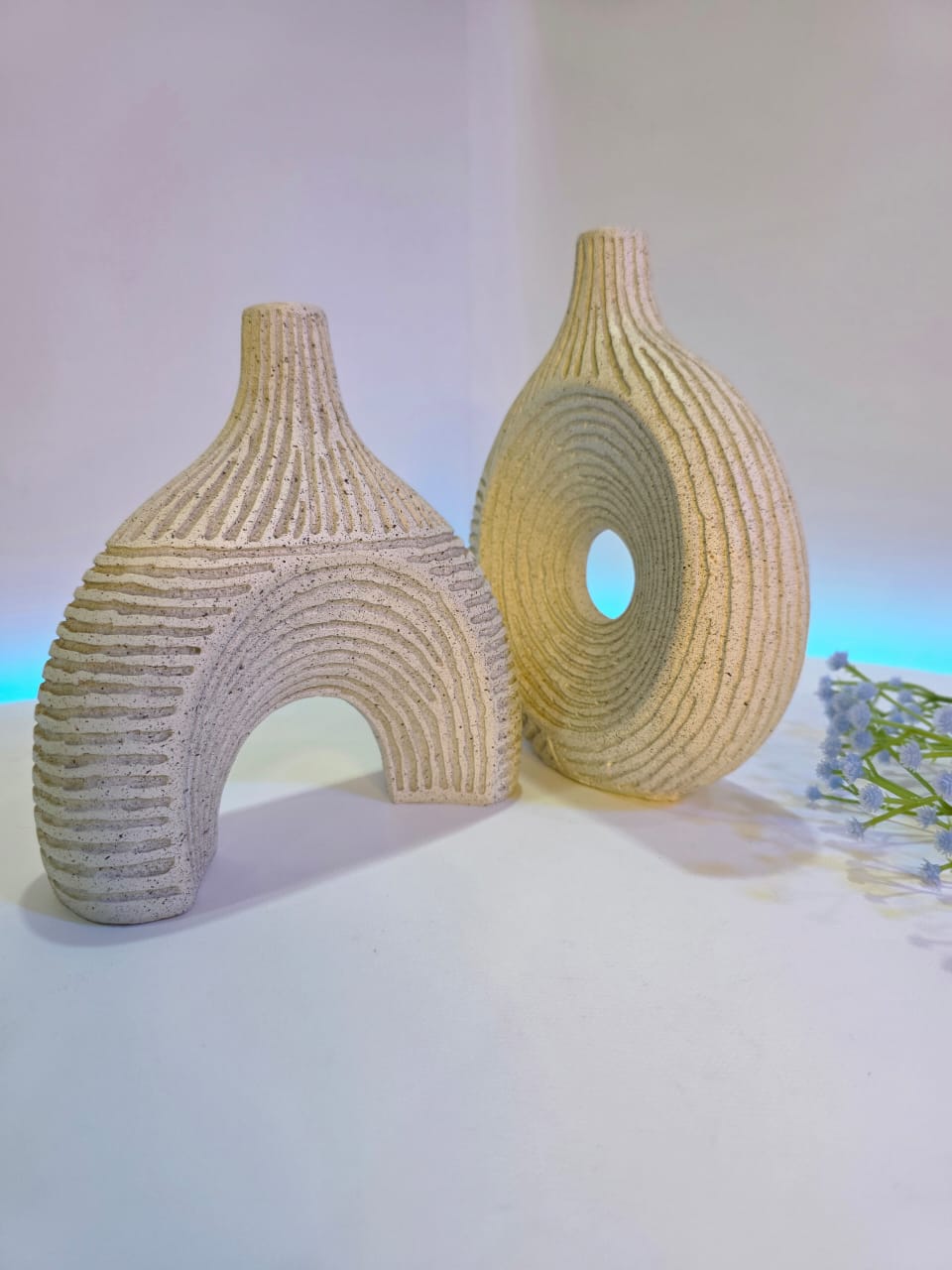 Ripple Texture Ceramic Bud Vase Set