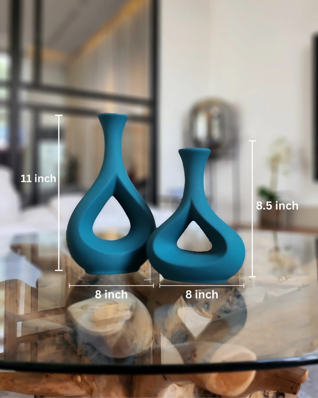 Teardrop Matte Vase Set– Deep Emerald